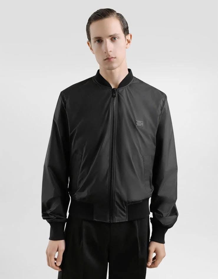 DOLCE&GABBANA - Bomber in Tessuto Tecnico Placca Logo