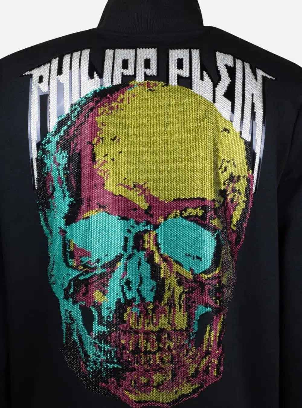 PHILIPP PLEIN – Giacca con Zip e Cristalli