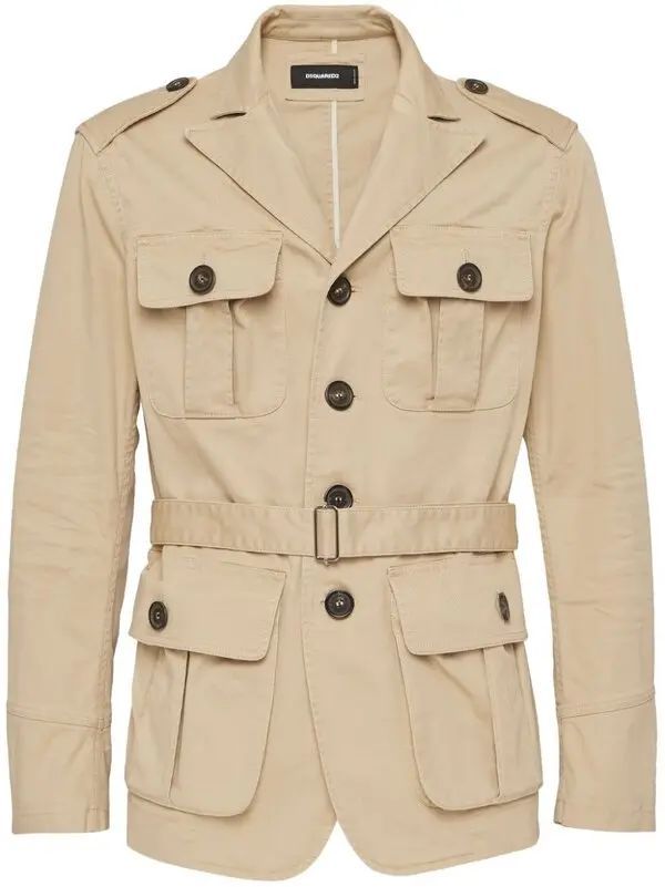 Giacca DSQ beige in misto cotone