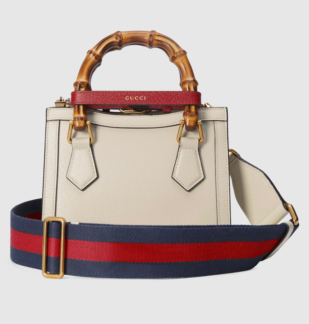 Gucci Diana – Borsa Small in Pelle Bianca con Manico in Bambù
