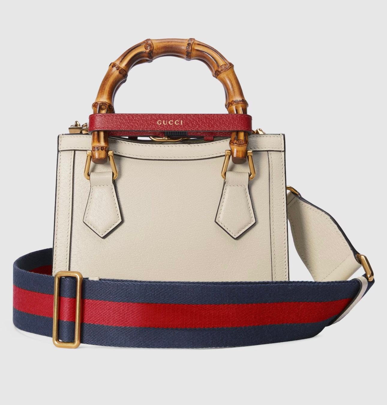 Gucci Diana – Borsa Small in Pelle Bianca con Manico in Bambù