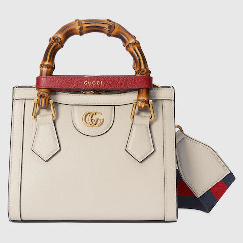 Gucci Diana – Borsa Small in Pelle Bianca con Manico in Bambù